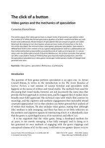 Video games and the mechanics of speculation