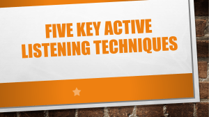 Five Key Active Listening Techniques