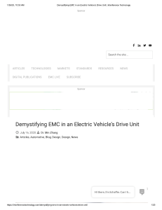 Demystifying EMC in an Electric Vehicles Drive Unit