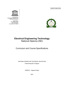 Electrical Engineering Technology National Diploma (ND)