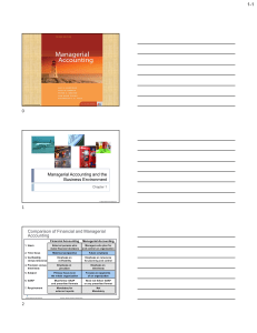 Week 1 - Lecture note - Managerial Accounting and the business environment