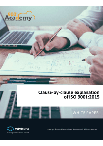 9001 - 2015 Clause by clause explanation