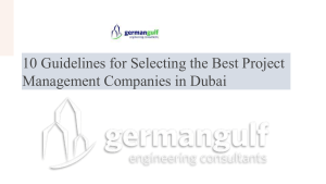 10 Guidelines for Selecting the Best Project Management Companies in Dubai