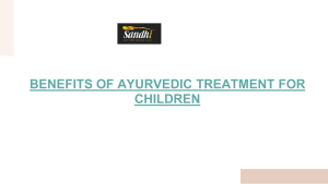 BENEFITS OF AYURVEDIC TREATMENT FOR CHILDREN