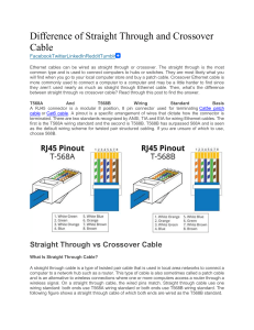 Difference of Straight Through and Crossover Cable