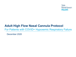 Adult High Flow Nasal Cannula Protocol for COVID  Patients