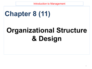 CH 8  Organizational Structure