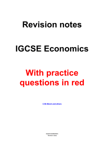 IGCSE Economics revision notes year 10