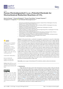 Porous Electrodeposited Cu as a Potential Electrode