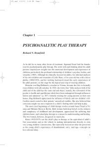 1. Psychoanalytic Play Therapy Author Richard N Bromfield