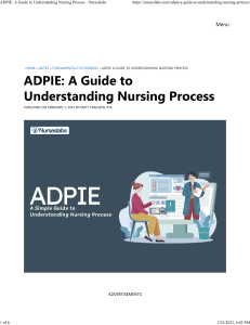 ADPIE A Guide to Understanding Nursing Process - Nurseslabs