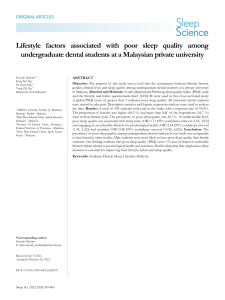 Lifestyle factors and sleep quality