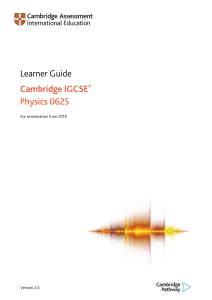 0625 Learner Guide (for examination from 2019)