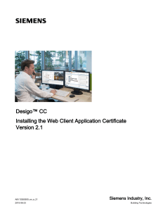 Installing the Web Client Application Certificate DesigoCC