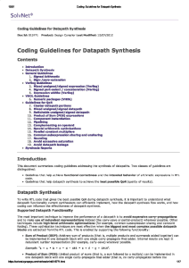 Coding Guidelines for Datapath Synthesis