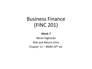 Week 7  lecture slides - Risk and Return 