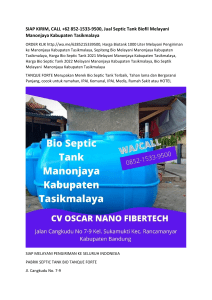 SIAP KIRIM, CALL +62 852-1533-9500, Jual Septic Tank Biofil Melayani Manonjaya Kabupaten Tasikmalaya