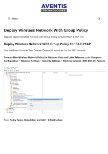 Deploy Wireless Network with Group Policy - AventisTech