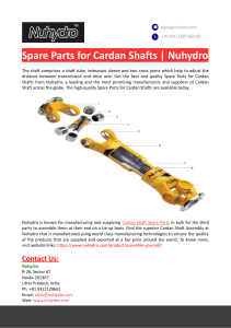 Spare Parts for Cardan Shafts