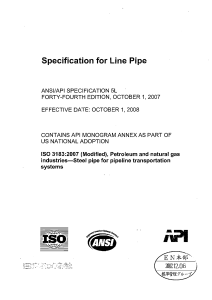 API 5L-2008 Specification for Line Pipe
