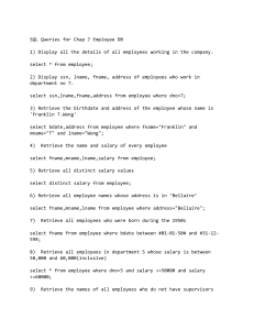 dbms query sols