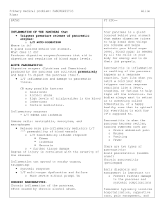 Pancreatitis PATHO worksheet