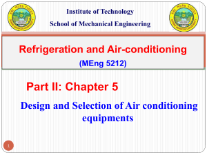 Air Conditioning Equipment Design & Selection