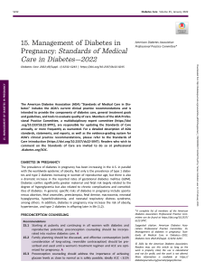 Type one diabetes and pregnancy dc22s015