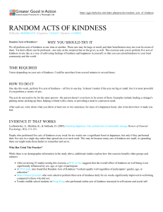 practice random acts of kindness