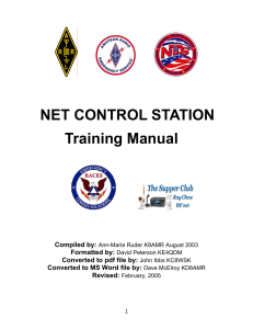 NET CONTROL STATION TRAINING MANUAL 3-05rev