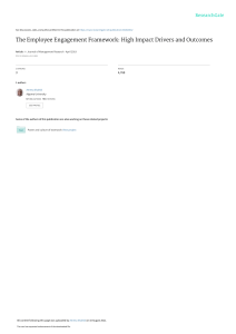 The Employee Engagement Framework High Impact Driv