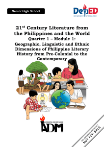 21st Century Literature Q3-W1