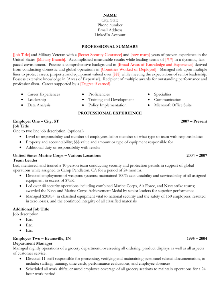 hire heroes usa resume template docx