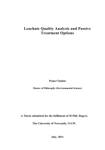 Leachate Quality Analysis & Passive Treatment Thesis