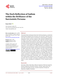 The Dark Reflection of Sadism within the Brilliance of the Narcissistic Persona