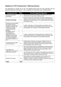 Additional LT7013 Assessment 1 Marking Scheme