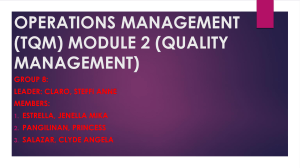 GROUP 8 OPERATIONS MANAGEMENT (TQM) (MODULE 2)