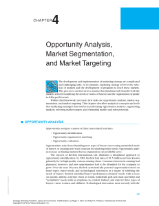 Chapter 4 Opportunity Analysis, Market Segmentation, And Market Targeting