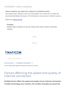 Factors affecting the speed and quality of internet connection   Traficom