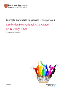 9479 AICE Art and Design Paper 2 example candidate responses