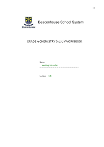Workbook Grade 9 Chem {CB & PT}