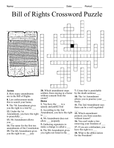 Bill of Rights Crossword Puzzle 