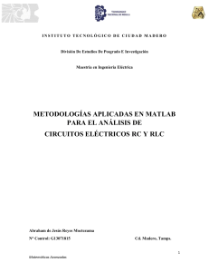 Methodologies applied for RC and RLC electrical circuits analysis in MATLAB