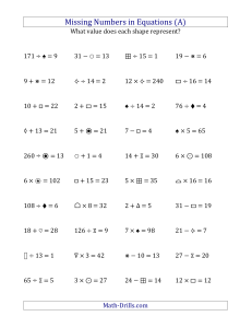 algebra missing numbers operations 0120 symbols 001qp.1360937543