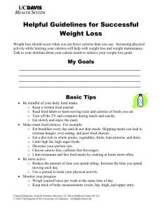 Weight Loss - Helpful Tips