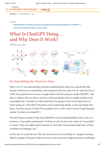 What Is ChatGPT Doing … and Why Does It Work —Stephen Wolfram Writings