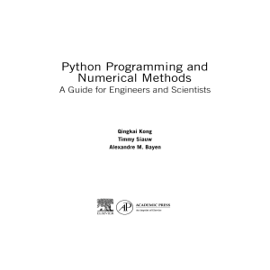 Python Programming and Numerical Methods A Guide for Engineers