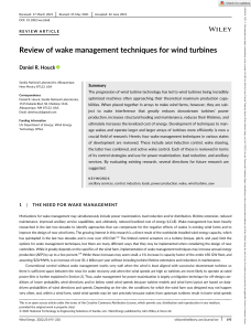 Wind Energy - 2021 - Houck - Review of wake management techniques for wind turbines