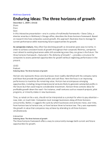 McKinsey Quarterly 3 Horizons for Growth