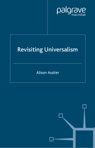 REVISITING UNIVERSALISM  by Alison Assiter